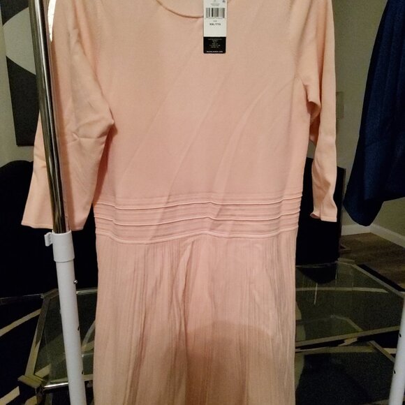 NWT LAUREN Ralph Lauren Size XXL Pale Pink Knit Dress - Picture 5 of 7